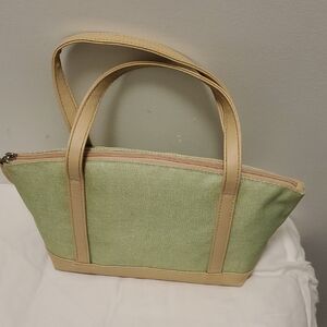 Little Green And Ligth Brown Color Purse. This Bag Is Good For Cosmetic.